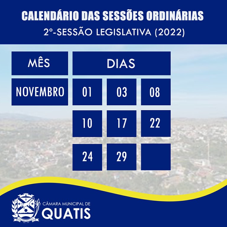 Calend Rio Das Sess Es Ordin Rias Novembro C Mara Municipal De