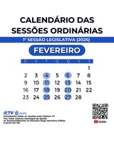 Calendário da sessão do mês de fevereiro 